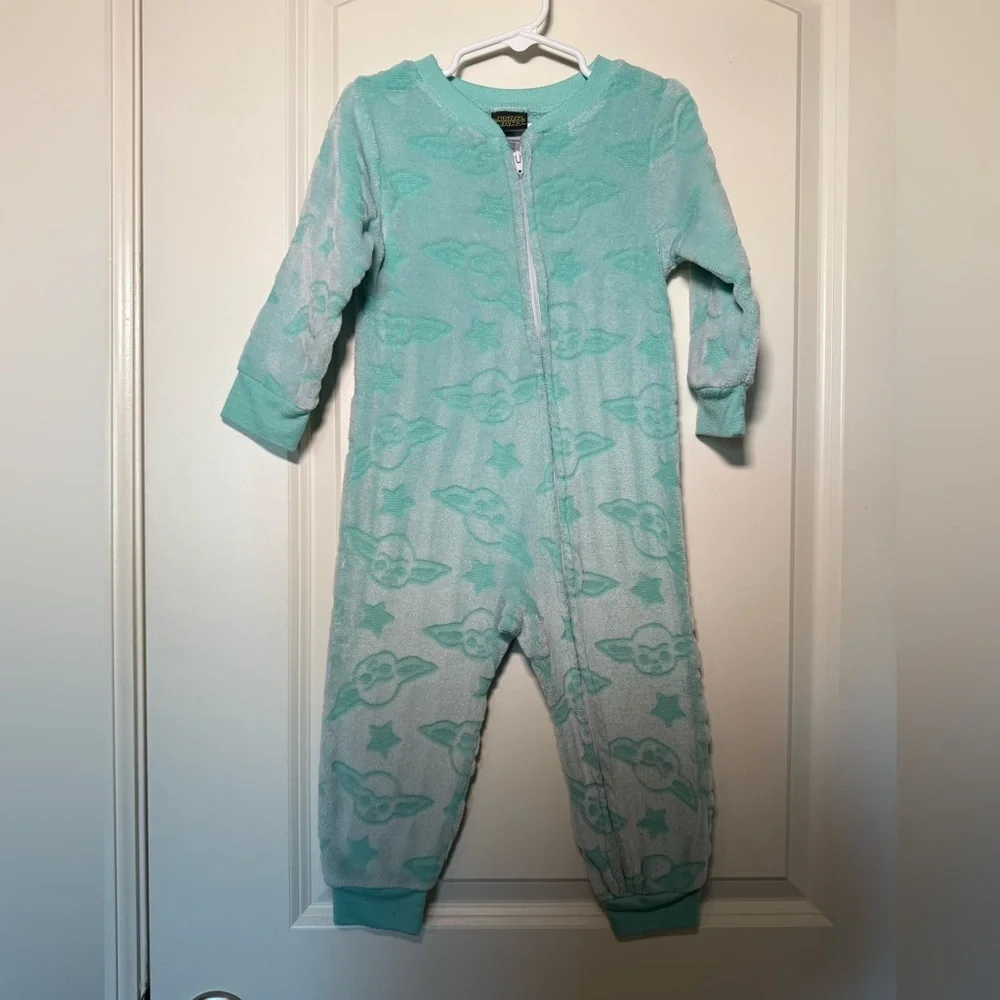 Star Wars Baby Yoda one piece soft toddler zip up pajamas‎